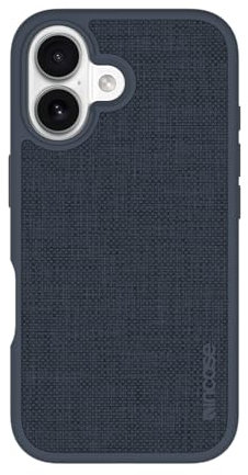 Incase ICON Schutzhülle mit Woolenex & MagSafe für iPhone 16 – langlebig, stilvoll, schützend, leicht, wasserabweisend, Kratzfest mit kabellosem Magsafe-Laden – Navy Woolenex