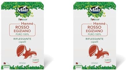 Matt, Hennè Rosso Egiziano, Riflessante Capelli a Base di Henna, 100% Naturale, Ideale per Capelli più Forti e Lucenti, Dona Riflessi Ramati, 2 Buste Monodose da 50 g (Confezione da 2)