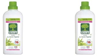 L'arbre vert Lessive Liquide au Savon Végétal Hypoallergénique 16 Lavages (Lot de 2)