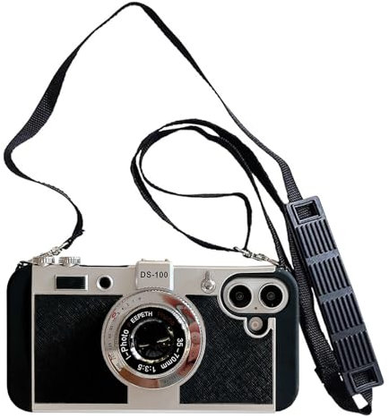 Yatchen Emily in Paris iPhone 16 3D Vintage Camera Phone Case with Lanyard