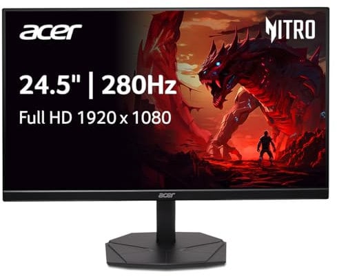 acer Nitro KG251Q Z1biip Full HD 1920 x 1080 ZeroFrame PC Gaming Monitor | AMD FreeSync Premium | Up to 280Hz | 1ms (VRB) | 1 x Display Port 1.4 and 2 x HDMI 2.0 Ports | KG251Q Z1biip