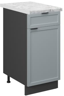 Vicco Kitchen base cabinet Fame-Line, Light blue-grey, 40 cm, WT Marble