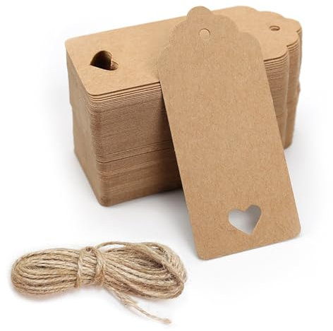 Geschenkanhänger Kraftpapier 100 Stk Etiketten Kraftpapier Geschenk Anhänger Geschenkanhänger Papieranhänger zum Beschriften für Hochzeit
