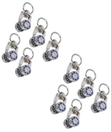 Cabilock 10pcs Metal Twin Wheeled Curtain Track Rollers Ceiling to Floor Curtain Gliders Sturdy Pulley Systems for Drapes