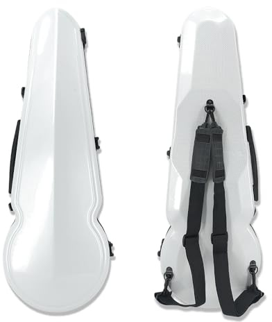 yinfente Viola-Koffer aus Kohlefaser für 38,1 cm bis 41,9 cm mit verstellbarem Rückengurt und Griff und Schnalle, weiche Innenseite und Hartschalenkoffer für Anfänger und Musiker
