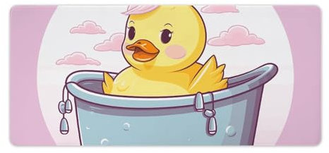 Mouses Pad Large Extended Computer Mouses Mat for Desk Rubber Base Cartoon Yellow Duck Keyboard Pad Non-Slip Desk Pad Laptop Desk Mat for Gaming Office Work Home 40x90cm