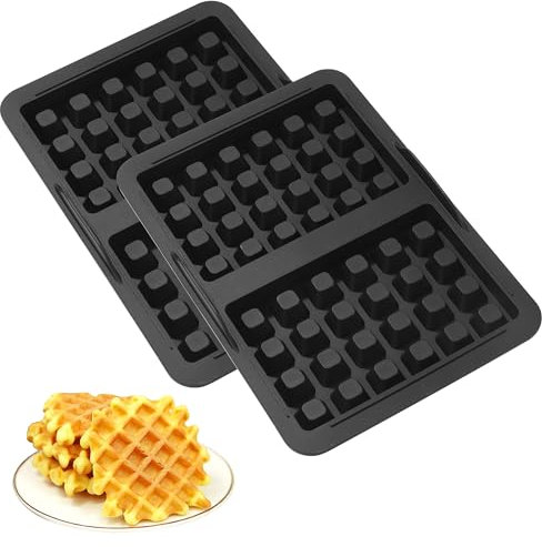 2 Stück Waffeleinsatz Heißluftfritteuse Zubehör,Silikon Belgische Waffelform,Kompatibelmit Ninja AF400EU, AF451EU, SL400EU, und AF500DE,Wiederverwendbar