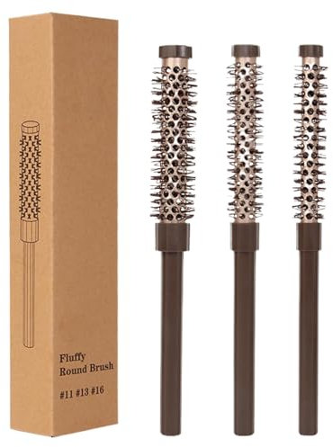 Quiff Roller Rundbürste - Kleine Rundbürste für Kurzhaar | Rollenkamm Rundbürsten-Sets | Professioneller Lockenrollenkamm zum Föhnen | Haarkamm für Damen Herren, Styling, Heben, Locken von Pony