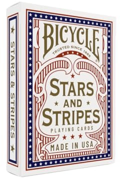 Bicycle - Stars and Stripes | Individuelle Kartenrückseite basierend auf amerikanischer Flagge, Sterne auf jeder Pfeife, Luftpolster-Finish