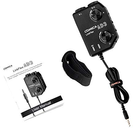 Rankomu LINKFLEX AD3 Zweik-XLR/3,5 mm/6,35 mm o Vorverstärker-Mixer-Adapter für 3,5 mm DSLR-Kameras und Smartphones, Mikrofonverstärker