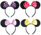 MUNSKT 4 Pcs Bandeaux Oreilles Mickey Minnie Mouse Accessoire de Fête Fantaisie Accessoires de Cosplay pour les Enfants et les Adultes