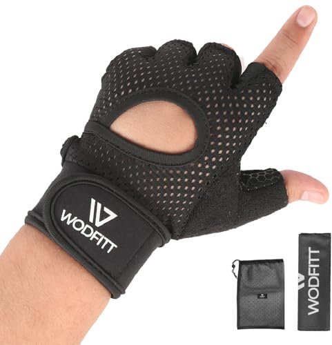 WODFITT Gants Musculation Homme et Femme (Rembourré) - Gants de Gym, Fitness, Sport, Halterophilie - Accessoires D'entraînement (M)