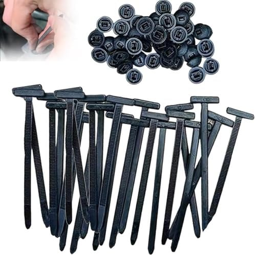 Nylon Universal Cable Tie Buckle, 100pcs Heavy-Duty Self-Locking Wire Nylon Zip Tie Holders, Universal Push Mount Zip Tie Holders, Multipurpose Plastic Cable Ties Tool for Car Daily Repair ZFFAFUR