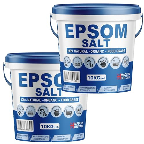 Unscented Epsom Bath Salts 20kg | 100% Natural Magnesium Sulphate Crystals | Essential Oil Infused Bath & Foot Soak | Relaxing Mineral Salts for Sleep, Stress Relief & Muscle Recovery