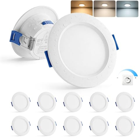 Gr4tec LED Einbaustrahler 230V Dimmbar, 4W Spots 55-68mm Lochmaß, 10er Set