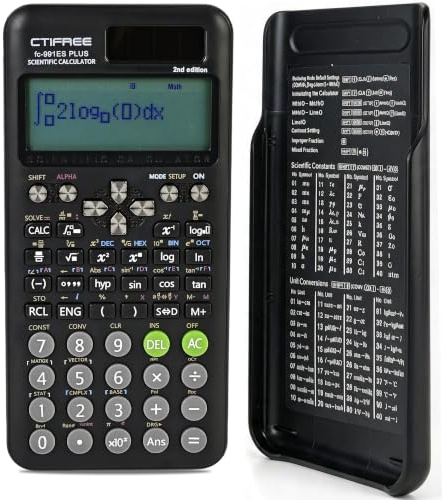 Lumive Scientific Calculator 417 Functions 4-Line Display, Black | GCSE A-Level, Dual Power Solar & Battery, Auto-Off, Portable Hard Case, Students Teachers Office Home, Secondary School