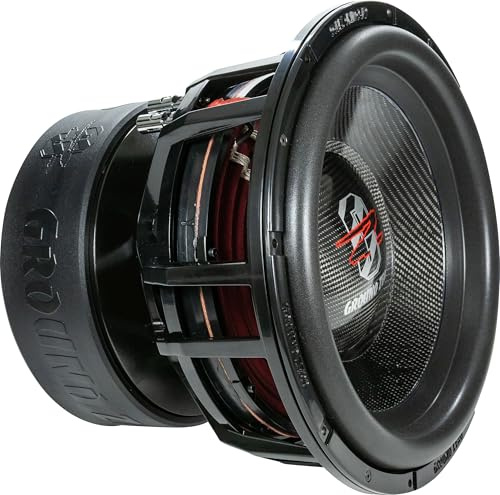 Ground Zero GZPW 15C 38 cm (15) SPL Subwoofer – 6500W RMS, 60 mm Xmax, 4 Flachdraht Schwingspule, Carbon Membran, High-End Car Audio Subwoofer