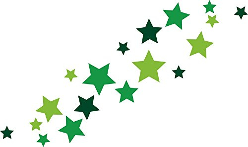 30 selbstklebende Sterne Wandtattoo, Autoaufkleber grün, lindgrün, dunkelgrün Fensterdekoration Fensterbild/Fensteraufkleber, In- und Outdoor 62s1