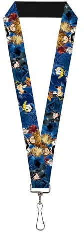 Buckle-Down Lanière-1.0-Kingdom Hearts 6 caractères Pose/Dark Blues Chaîne de clé, Multicolore, Taille Unique Mixte