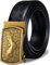Barry.Wang Men's Batman Buckle Belt,Genuine Leather Belt Ratchet Sliding Buckle Metal Fashion Gift Packaging