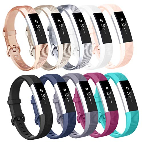 AK Ersatzbänder kompatibel mit Fitbit Alta/Alta HR (10er-Pack), Größe L