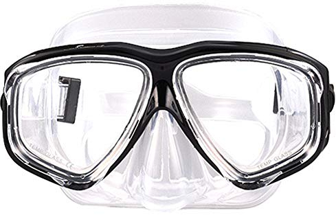 WOWDECOR Tauchmaske für Erwachsene und Kinder mit Kurzsichtigkeit Kurzsichtig, Schnorchelmaske Taucherbrille Dioptrin Dioptrien Korrektur, Schwarz (-3,0)