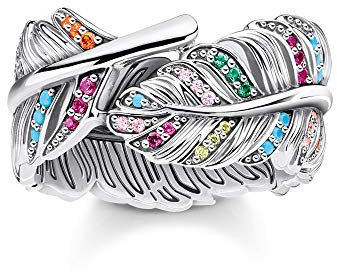 THOMAS SABO Damenring Feder Silber TR2284-342-7-54 Ringgröße 54/17,2