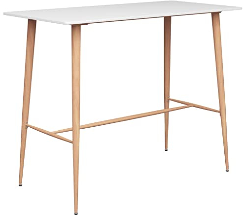 vidaXL Bartisch Bartresen Theke Stehtisch Tresentisch Bistrotisch Küchentisch Loungetisch Esstisch Tisch Weiß 120x60x105cm Metall MDF