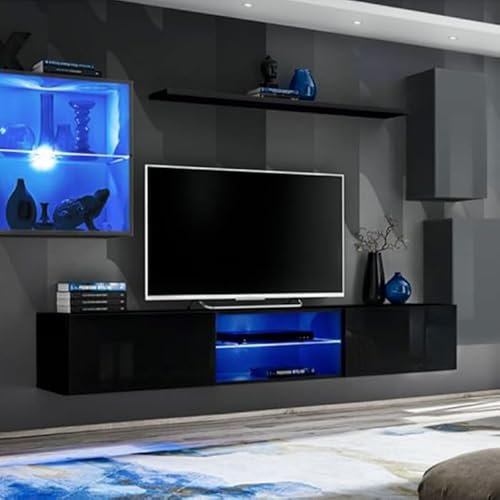 Ensemble Meuble TV Switch XXIII 250cm Gris & Noir