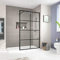 EMKE Duschwand Walk In Duschtür 90x200 cm Walk In Duschtrennwand Glas Walk-In Dusche mit 8mm Nano-Beschichtung Sicherheitsglas Duschabtrennung Duschkabine Schwarz