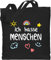 Baumwolltasche - Sprüche Statement - Ich hasse Menschen Kinderschrift - weiß - Unisize - Schwarz - mit aufschrift baumwolle beutel statements beuteltasche sprüchen￼ bag spruch stoffbeutel jute
