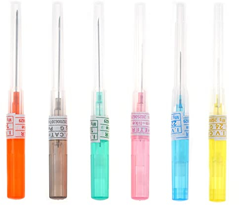 Ear Nose Piercing Needles - 6PCS Mixed Piercing Needles 14g 16g 18g 20g 22g 24g IV Catheter Needles for Piercing Cleaned Body Tattoo Piercings Tool for Piercing Supplies Piercing Kit