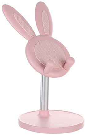 GEQIAN Support de téléphone/tablette réglable avec oreilles de lapin mignon - Support de bureau