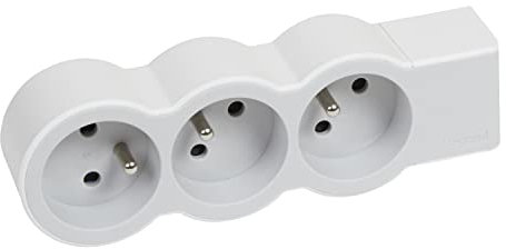 LEGRAND - Multiprise Extra-Plate à Câbler - 3 Prises avec Terre - Livrée Sans Cordon/Sans Fiche - Blanc et Gris Clair