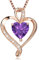 LAVUMO Collier Coeur pour Femme Argent Sterling 925 Or Rose Pendentif D'amour pour Femme Colliers Cadeaux Elle Cadeau de Noël Anniversaire,Chaîne Réglable Hypoallergénique