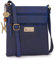Catwalk Collection Handbags - Damen Pull-Up Leder Umhängetasche - Crossbody Bag Klein - Handtasche mit Verstellbarer Schultergurt - NADINE - Blau