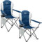 Trail Falcon Folding Camping Chair High Back Padded Heavy Duty with Carry Bag, 120kg Capacity Set Of 2 (Blue)