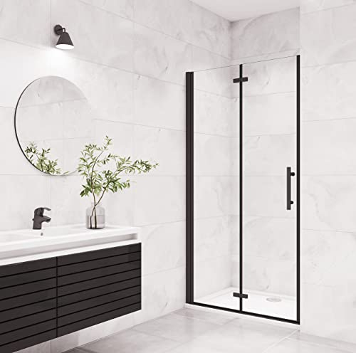 Aica Sanitär Duschtür 120cm Duschabtrennung Nischentür Falttür 6mm Nano Glas,Höhe 195cm