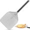 CRROEL Pala perforada para pizza de 12 pulgadas perforada de aluminio anodizado duro con mango antiescaldaduras, para pizza casera, pan, pasteles