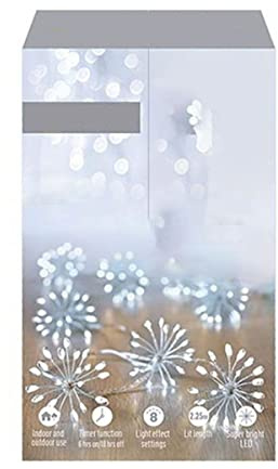 CHARLIES 200 LED Ultra Bright Starburst String Lights, White - 2.2m