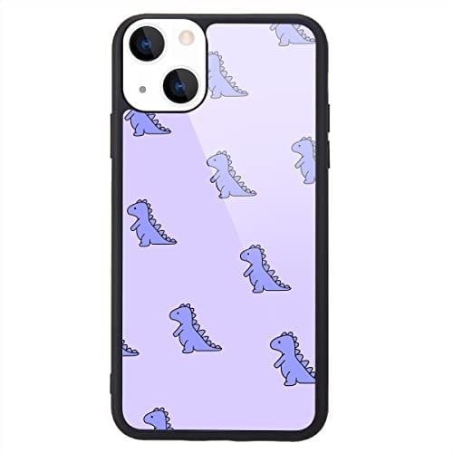 MAYCARI Cute Dinosaur(Purple) Case for iPhone 14 Pro Max, Painting Art Cute Design Soft TPU Hard Back Ultra-Thin Shockproof Anti-Fall Protective Gilry Cover Case for iPhone 14 Pro Max