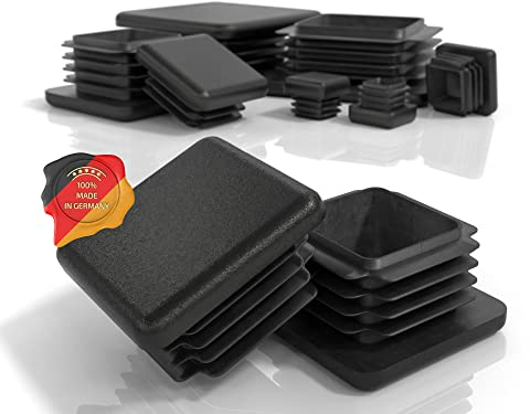 PD® Bouchons à lamelles 40x40 mm pour Tube carré | Bouchons carrés en Plastique PE | Bouchon Pied de Chaise | Bouchon Tube Carré pour Tubes Métalliques, Chaises, Canapés, Tables et étagères | 10 pcs.