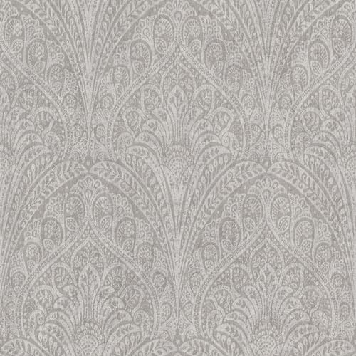 Rasch Vliestapete Grau Metallic Ornamente Floral Indisch 746334