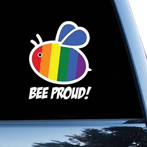 Bee Proud Lgbt Pride Aufkleber, LGBT Pride Gay Lesbian Vinly Aufkleber für Autos, Laptops, Fenster, Wände, Kühlschrank, WC und mehr, 15,2 cm (6 Zoll)