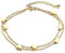 Kaguyo heart bracelets for women, gold Stainless Steel Heart Double layer Chain Infinity link charm Bracelet for women girls, friendship birthday jewellery gifts (gold)
