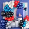 128 Pcs Red White and Blue Balloons Arch Kit, Red and Black Balloon Navy Blue Double Stuffed Metallic Balloon Garland Kit, Superhero Balloons for Boys Baby Shower Superhero Party Birthday Decorations