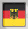 Wallario Lichtschutzbild, Dekorativer Sichtschutz Sonnenschutz 96 x 93 cm mit Motiv: Deutsche Flagge mit Wappen - Verdunklungsrollo ohne Bohren