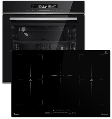 Autarkes Herdset: 60cm Einbaubackofen EB8017ED + 77cm Induktionskochfeld IH87705FZ | Katalyse | Pizzafunktion | Grill | Umluft | Heißluft | Automatik-Timer | SET8017IH77FZ