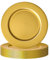 Hoemwarm 18 Pcs Golden Charger Plates Bulk,13 Inch Plastic Gold Charger Plates Dinner Round Tray Charger Tableware Dish for Table Setting Wedding Holidays Party Decor