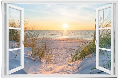 REINDERS Poster, Sonnenuntergang, Hobbyraum, Poster, Wanddeko, Room Decor, 150 gr. glänzend Bilderdruckpapier, Beige, 61x91,5cm